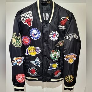 NBA Varsity/Bomber sports Jacket with Stitched NBA Logos, Small